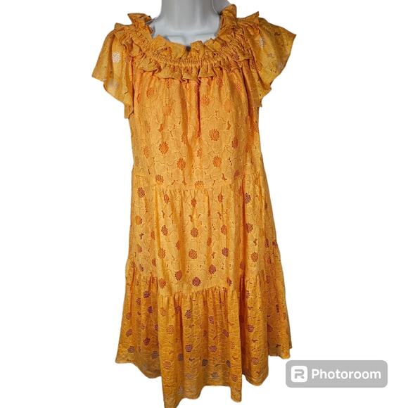 Trina Turk Margery Off-the-Shoulder Eyelet Midi Dress Size S - Picture 8 of 15
